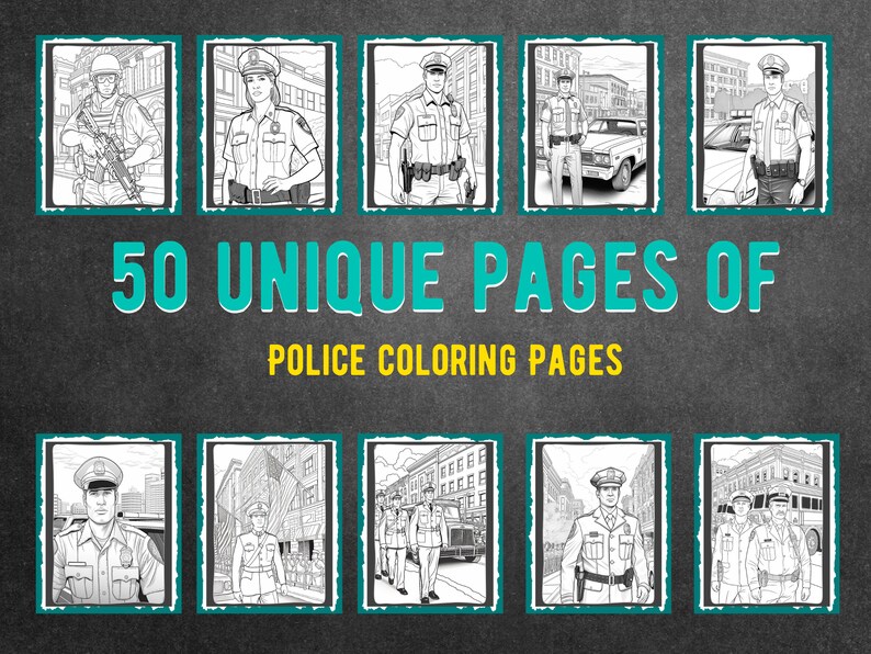 50 Police Coloring Pages Printable PDF, Policeman Law Enforcement