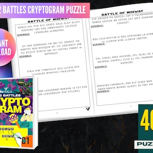 400 WW2 Battles CRYPTOGRAM Puzzle game V.1 Instant Download, Battles Puzzle, Funny Puzzle, Printable PDF, Adult puzzles, Action Puzzle Games