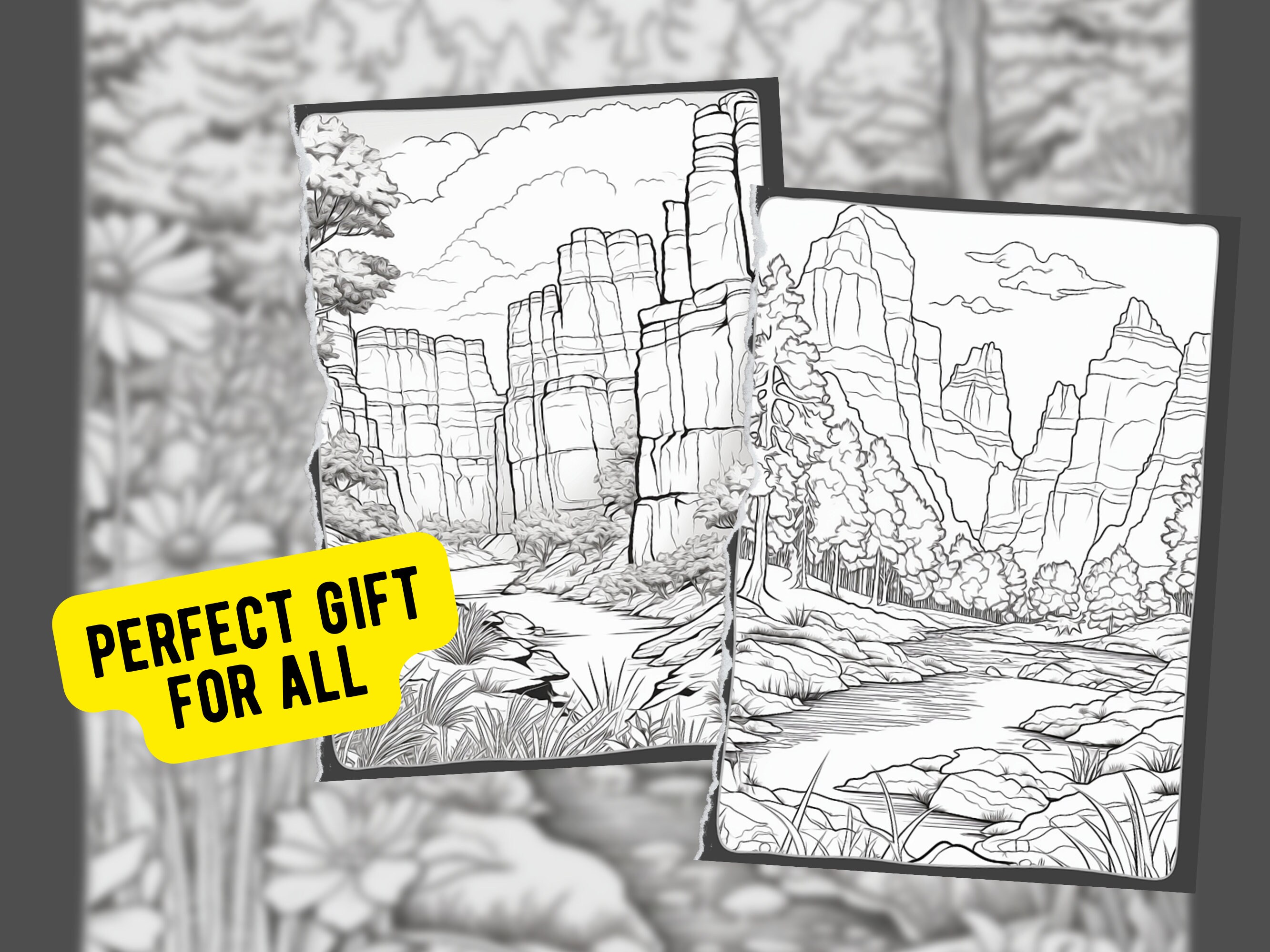 50 Beautiful Landscape Coloring Pages Printable PDF Instant - Etsy