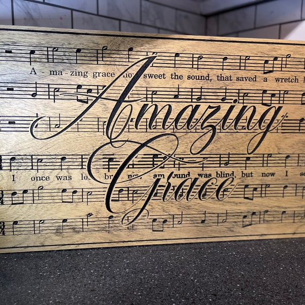 Amazing Grace Sheet music Carved Wall Art