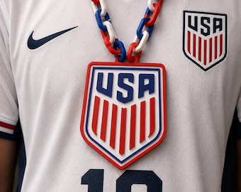 Pendentif chaîne USA Soccer/Football Hype – Fichier numérique 3MF pour imprimantes Bambu Lab