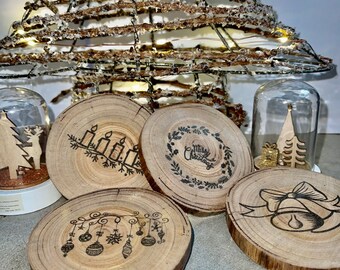 Australian Gum Christmas Design Coaster Set of 4