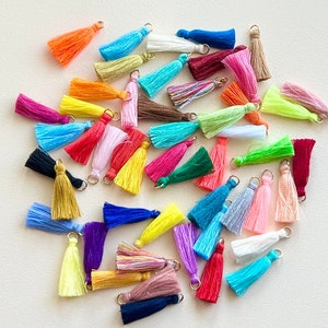 40 Tassels/ 1” Tassels/ Random Mix/  Cotton Tassels/ Tassel Supplies/ Jewelry Supplies/ Tassel Charms/ Small Tassels/ Single Tassels