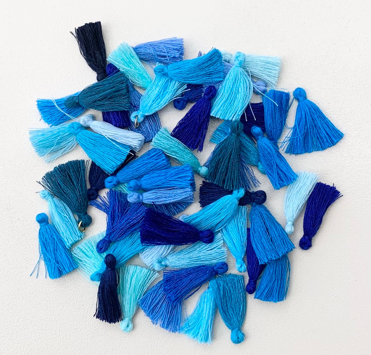 30 Tassels/ Blue Mix/ 1 Tassels/ Cotton Tassels/ Tassel Etsy