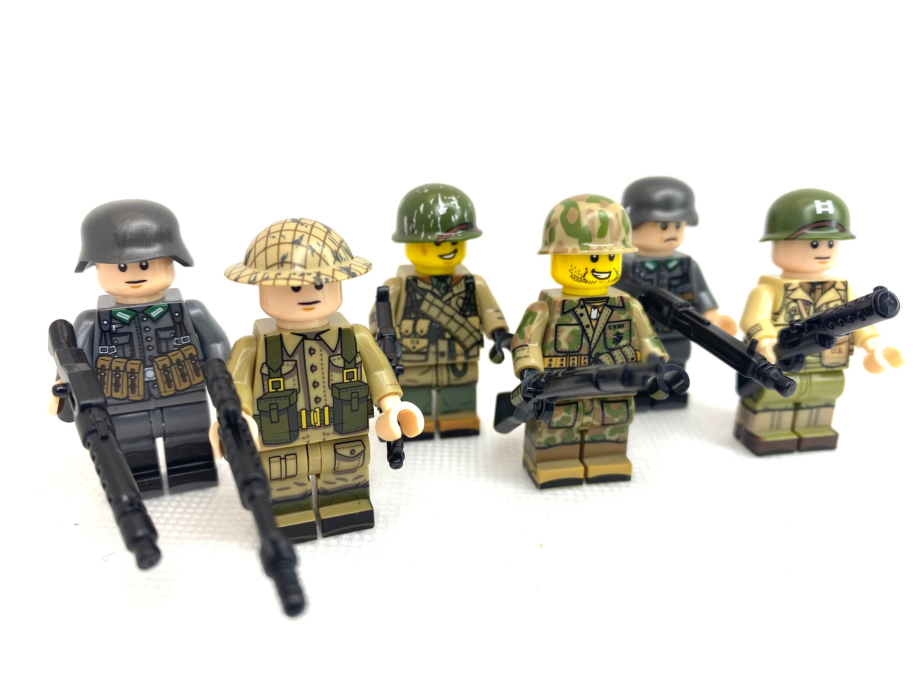 Ww2 Soldier Military Weapons Accessories Building Blocks Us Marine Corps  Usmc Camouflage Helmets Guns Bricks Toys For Children - Blocks - AliExpress