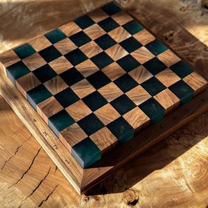 Handmade Chess set, epoxy resin chess,unique chess, custom chess board, resin chess board, chess gifts, chess board modern