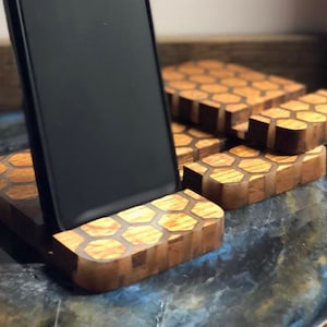 Personalized Cell Phone Stand, Device Holder, Wooden Phone Stand, Epoxy Resin Phone Stand