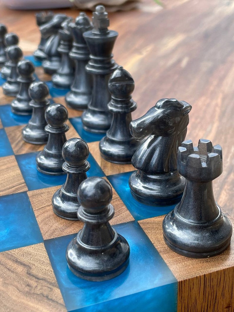 Epoxy Chess Board Epoxy Resin Chess Boardchess Board Unique Etsy
