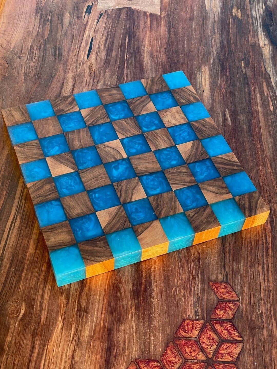 Epoxy Chess Board Handmade Chess Board Resin Unique Resin Etsy