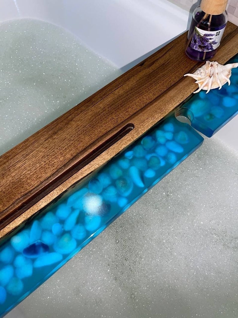 Epoxy Resin Bath Board Bath Tray Wooden Bath Traycustomized Etsy