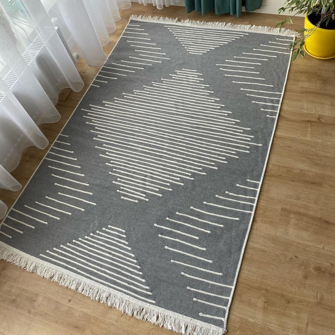 Rustikaler Teppich im Freien Boho Teppich Natur teppich | Etsy