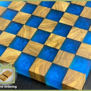 Wood and Epoxy Chess Board