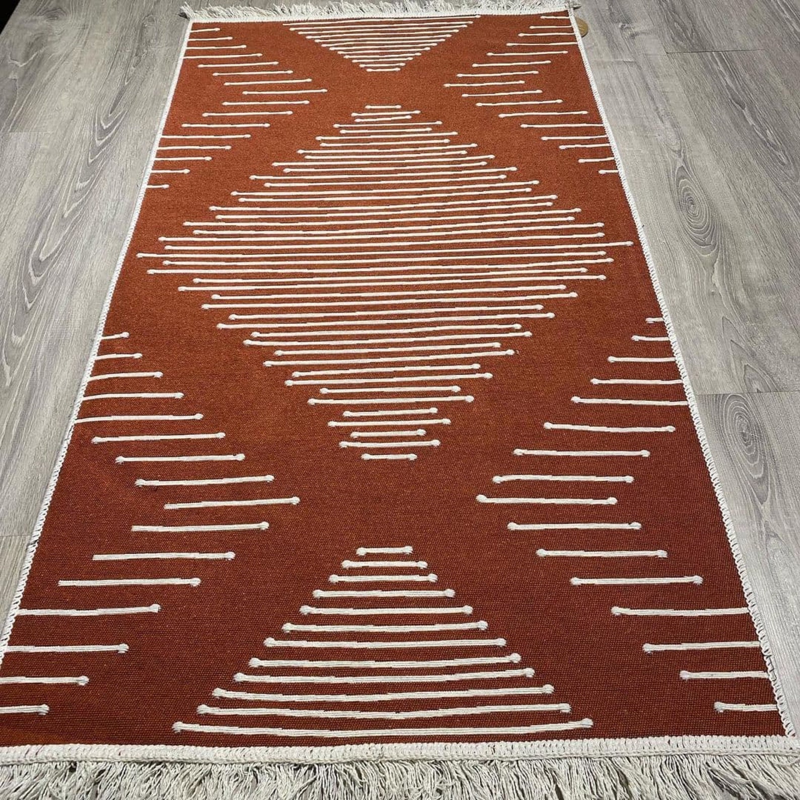 Rustikaler Teppich im Freien Boho Teppich Natur teppich | Etsy