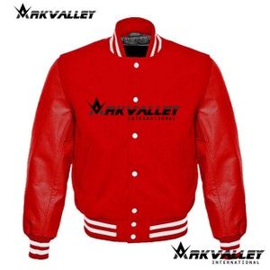 Men's melton wool 70's varsity jacket with leather deals sleeves