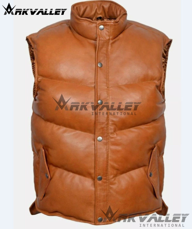 genuine leather puffer