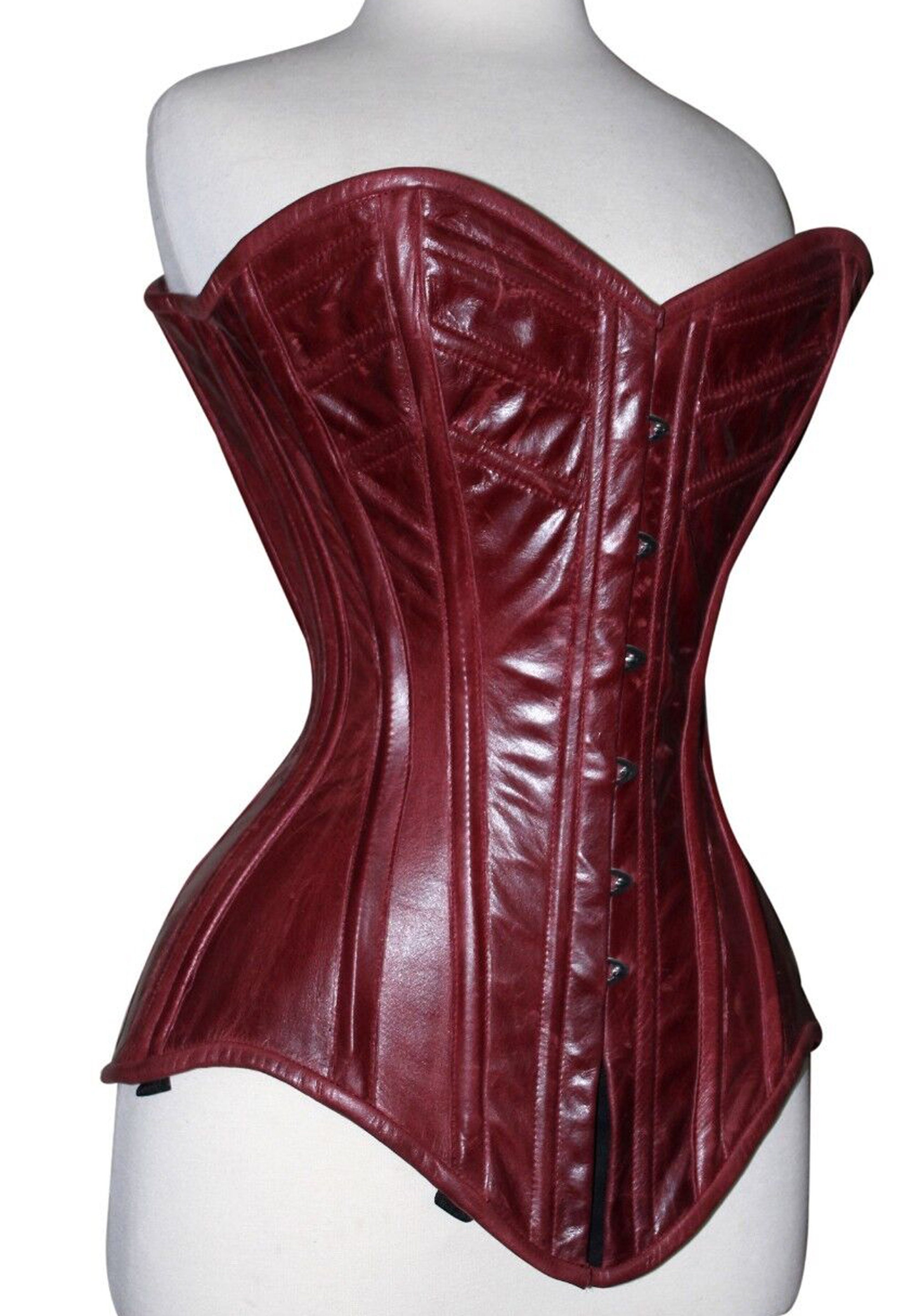 Side Struttin' Faux Leather Corset Top - Red