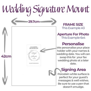 Personalised Wedding Signature Photo Mount Bespoke Mount Boards For Standard Frame Sizes Modern Alternative to Wedding Guest Book image 2