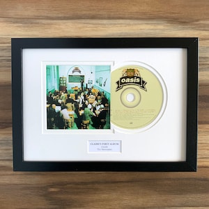 Cadre d'album CD personnalisé - Double support pour votre pochette de CD et votre disque avec un message personnel imprimé ci-dessous. Remarque : l'album n'est pas inclus.