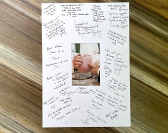 Personalised Christening Signature Photo Mount - Modern Guest Book Alternative