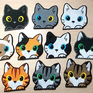 Cat Peaker Iron-on Patches