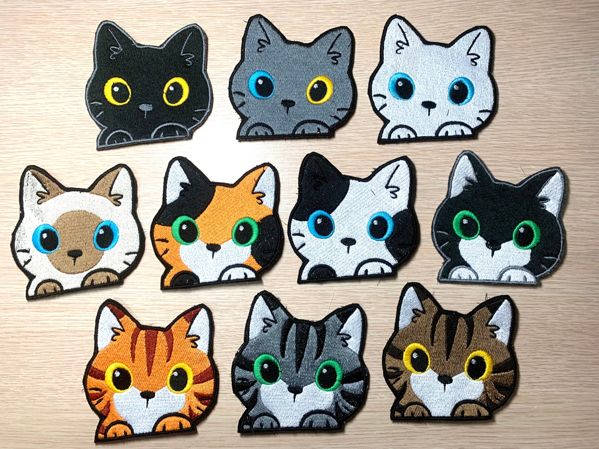 Cat Peaker Iron-on Patches
