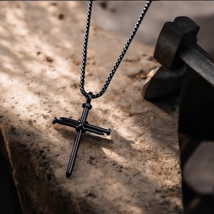 Men Nail Cross Necklace | Nail Cross | Men&#39;s Necklace