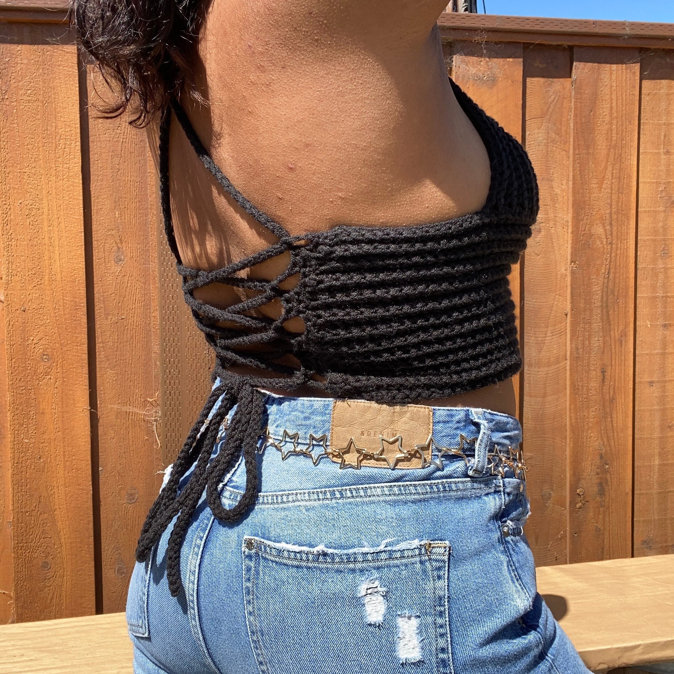 Handmade Crochet Triangle Crop Top Etsy