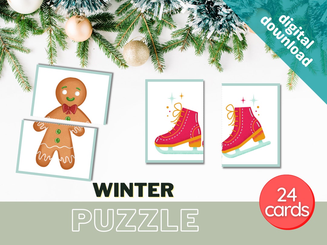 Winter Matching Game for Kids Printable Homeschool Montessori Materials Toddler Activity ...
