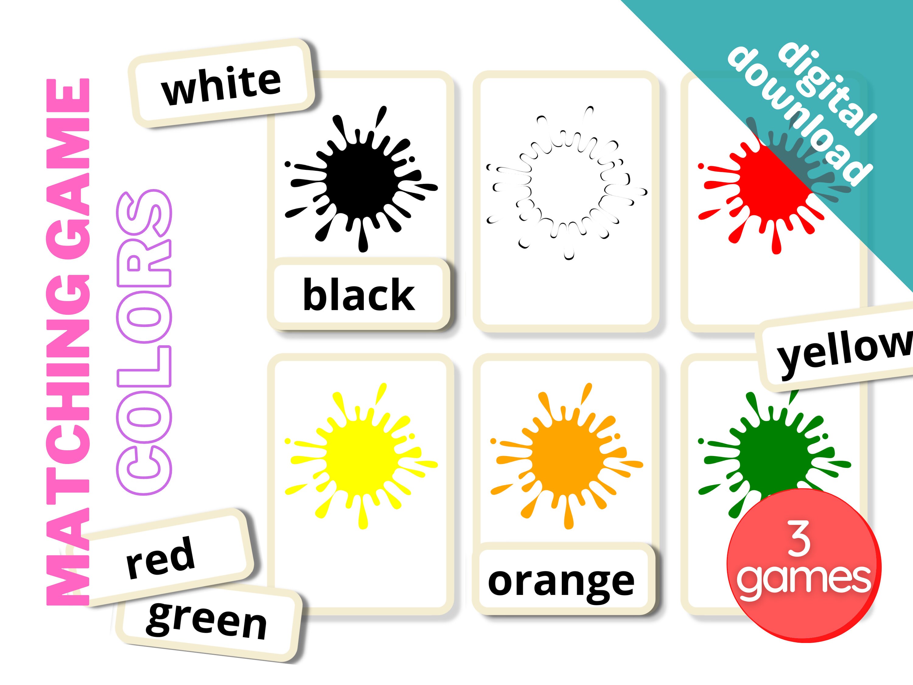 Matching Game for Toddlers Printable Homeschool Montessori - Etsy