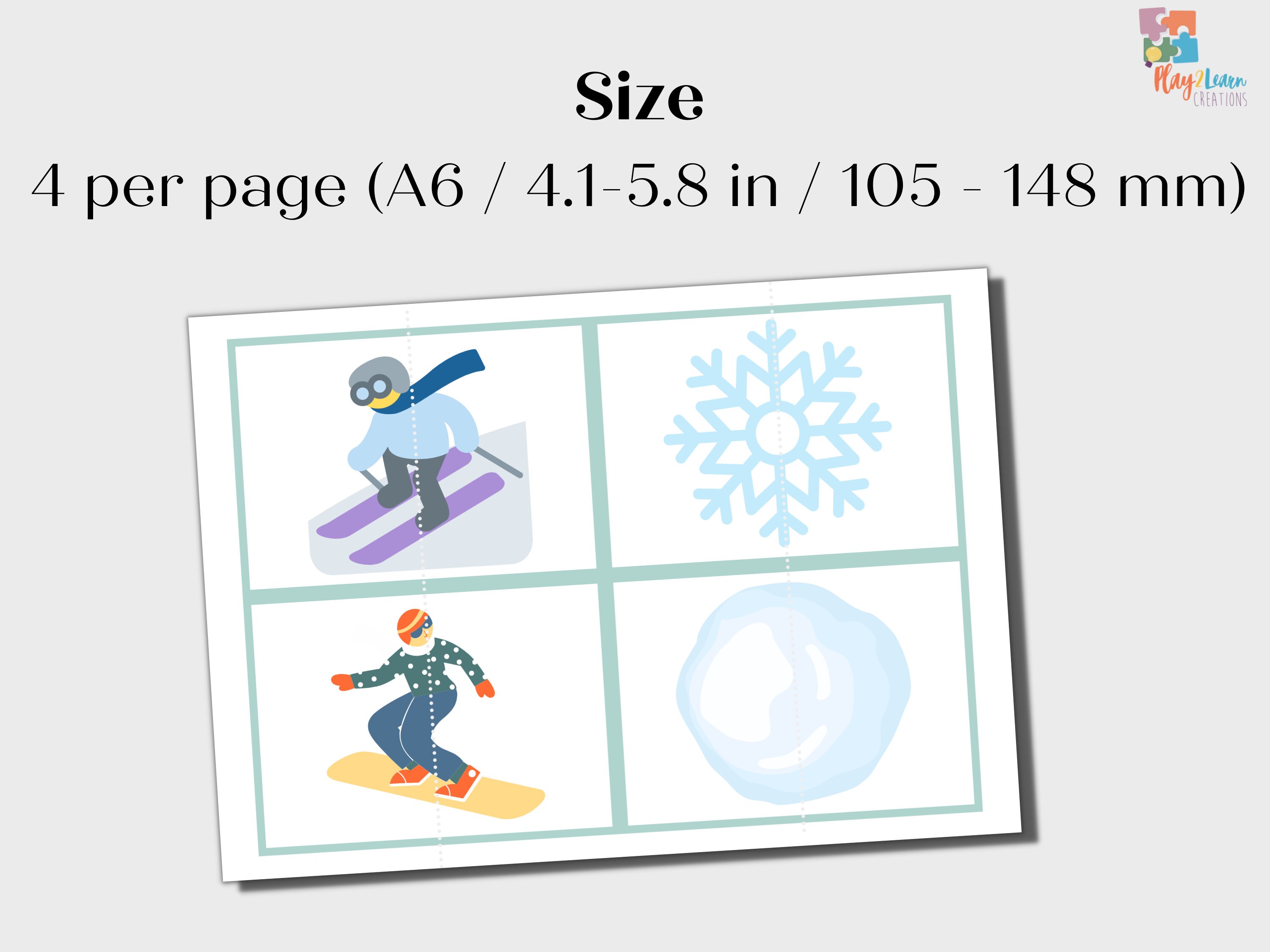 Winter Matching Game for Kids Printable Homeschool Montessori Materials ...