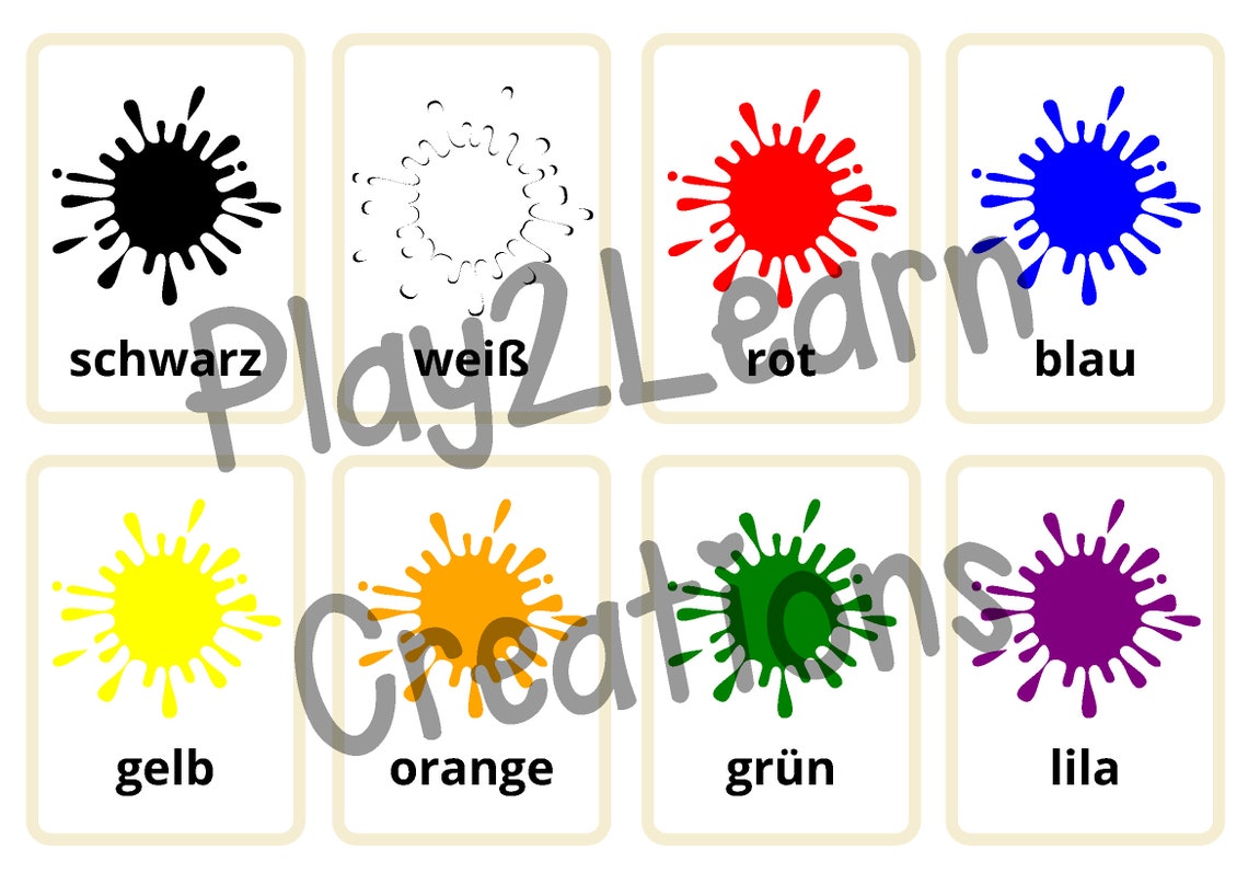Color Flashcards German Words PDF File Printable Flashcards Homeschool