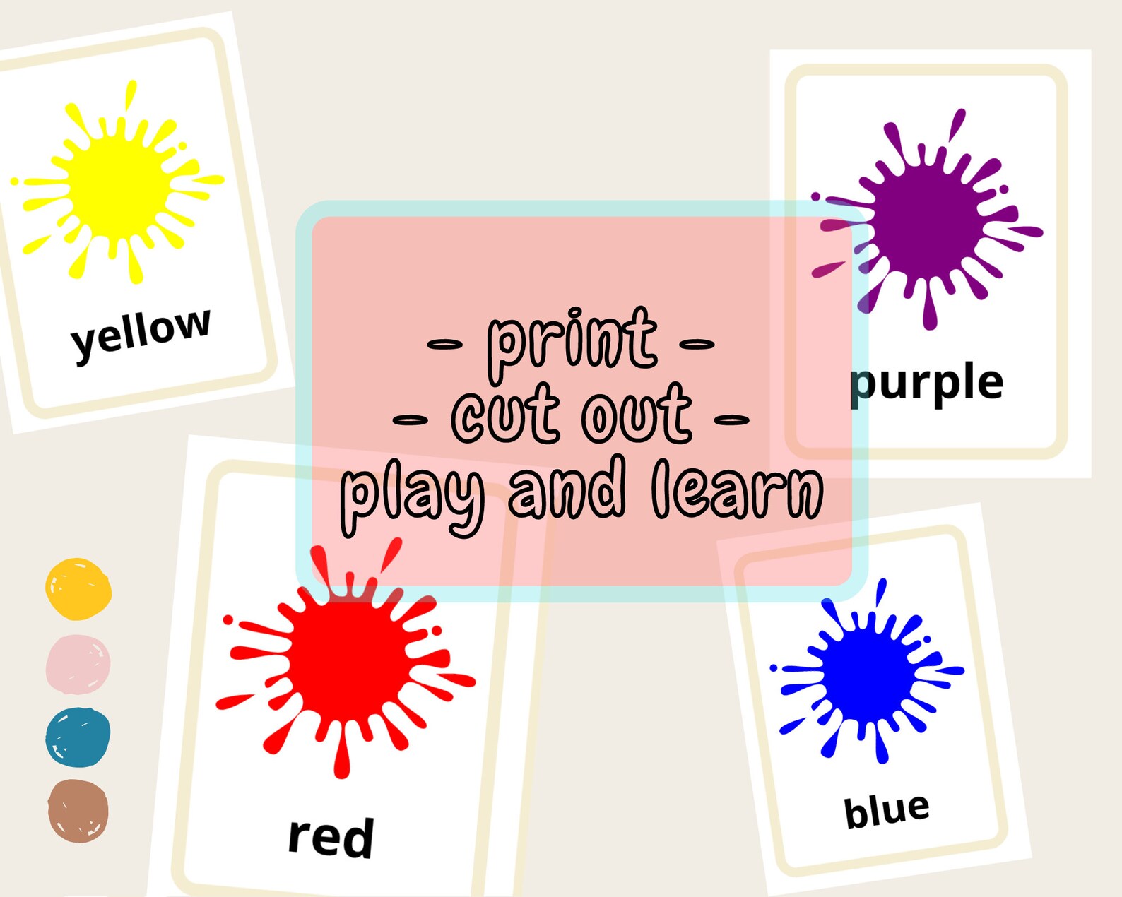 Color Flashcards English Words PDF File Printable | Etsy