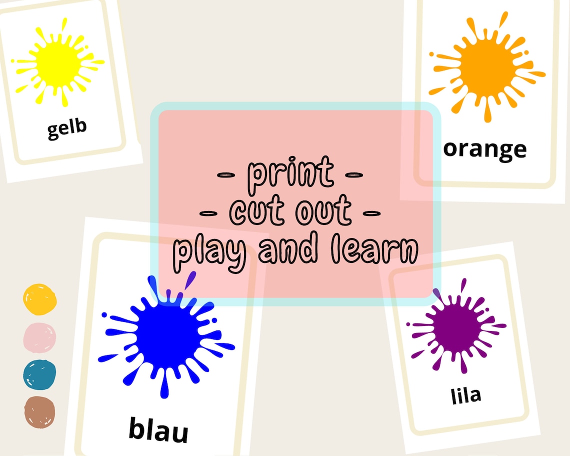 Color Flashcards German Words PDF File Printable Flashcards Homeschool