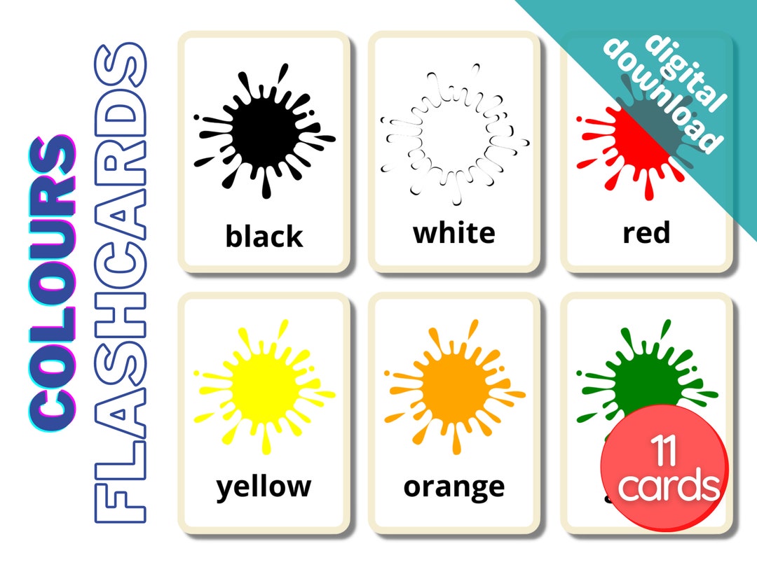 Farbe Lernkarten Englisch Druckbare Homeschool Montessori Etsy.de