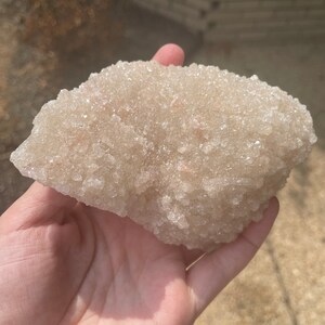 Druzy Apophyllite with Stilbite from India | Natural Druzy Apophyllite Cluster | Zeolite Healing Crystal for Meditation