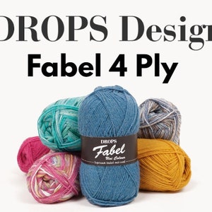 Drops Fabel 4 Ply 50g Knitting Crochet Yarn 75% Wool