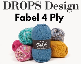 Drops Fabel 4 Ply 50g Knitting Crochet Yarn 75% Wool