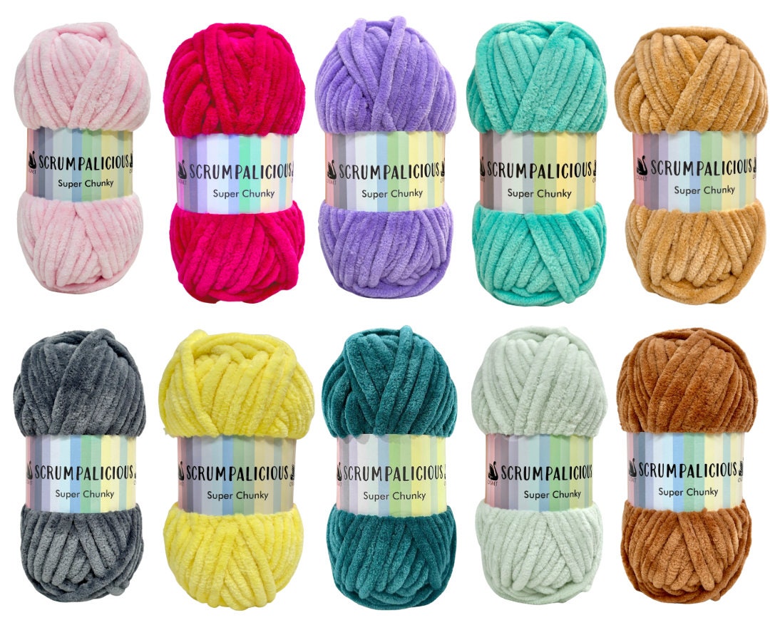 Cygnet Scrumpalicious Super Chunky 200g Chenille Knitting Crochet Yarn Etsy Canada