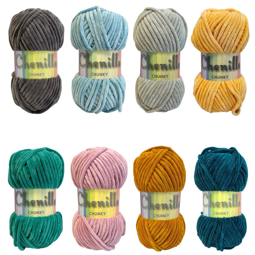 Chenille Soft Chunky 100g Yarn Knitting Crochet Etsy UK
