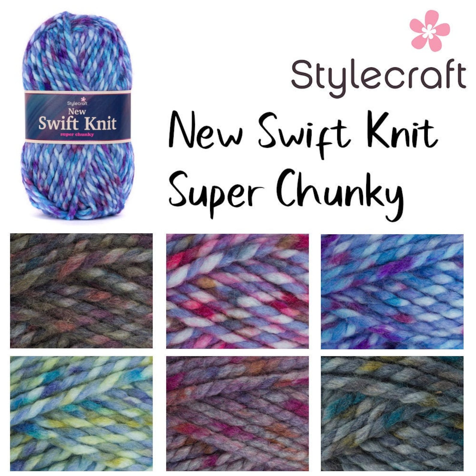 Stylecraft New Swift Knit Super Chunky 100g Yarn Knitting Etsy