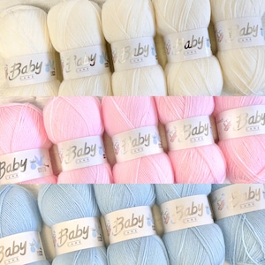 Woolcraft Babycare 4 Ply 100g Knitting Yarn Crochet Acrylic Soft Baby