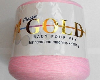 Woolcraft Gold 4 Ply 400g Cone Knitting Crochet Sewing Machine Yarn