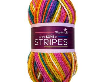 Stylecraft For the Love of Stripes Chunky 100g Crochet Knitting Yarn