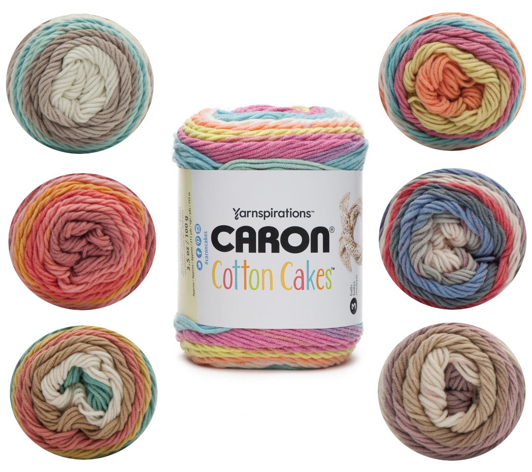 Caron Cotton Cakes Aran 100g Knitting Crochet Yarn Cotton, Acrylic