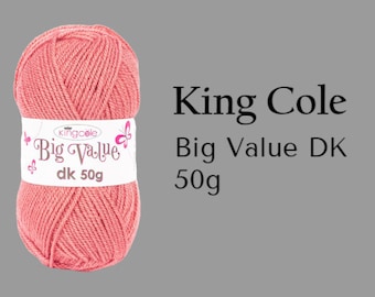 King Cole Big Value DK 50g Knitting Crochet Yarn Double Knitting