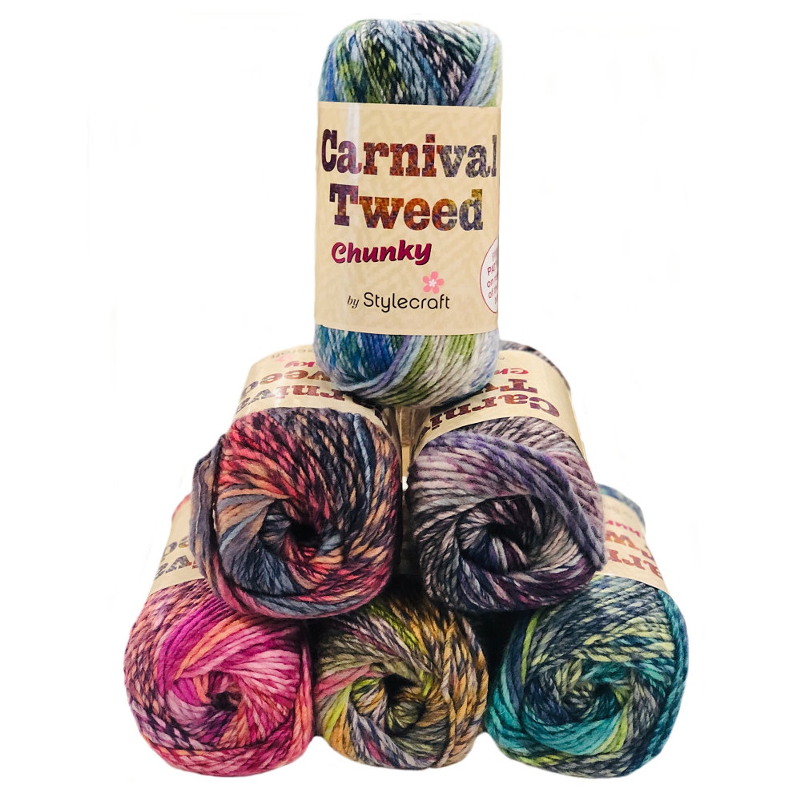 Stylecraft Carnival Tweed Chunky 100g Wool Yarn Knitting Etsy UK