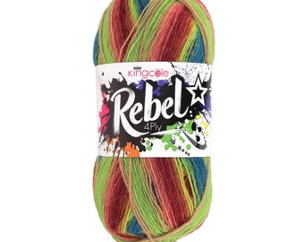 King Cole Rebel 4 Ply 100g -  Knitting Crochet Yarn