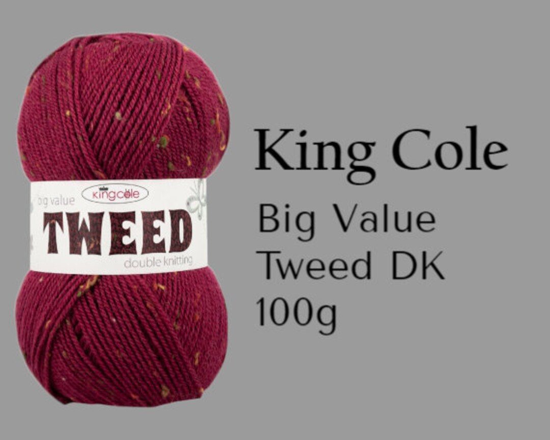 King Cole Big Value Tweed DK 100g Knitting Crochet Yarn Patterns Etsy Canada