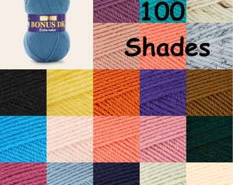 Hayfield Bonus DK 100g 100% Acrylic Knitting Crochet Yarn