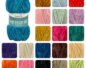 Stylecraft Squeeze Me DK 100g Velvet Chenille Knitting Crochet Yarn